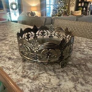 Antique gold candle holder